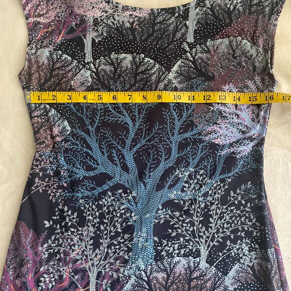 Sharon London bodycon moody forest print dress, size medium - Picture 3 of 6